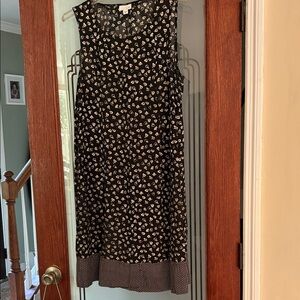 J. Jill Black and White Patterned Midi Dress